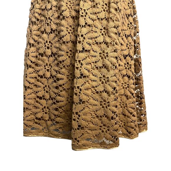 Betsey Johnson Vintage Crochet Lace Dress Golden Rod Yellow Slip 2 - Picture 3 of 6